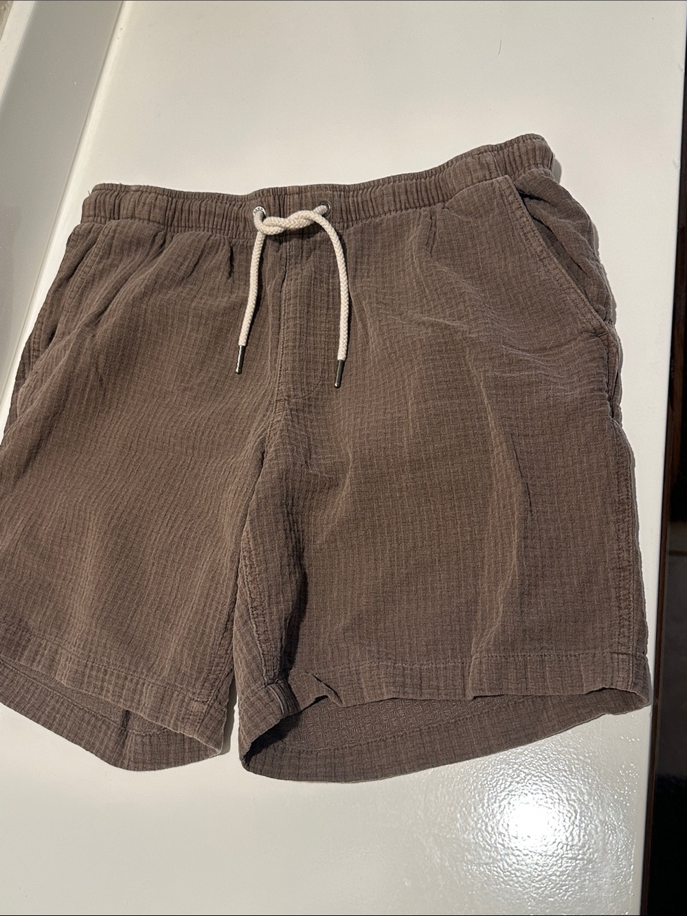 Men's Brown 100% Cotton Shorts, ROWM